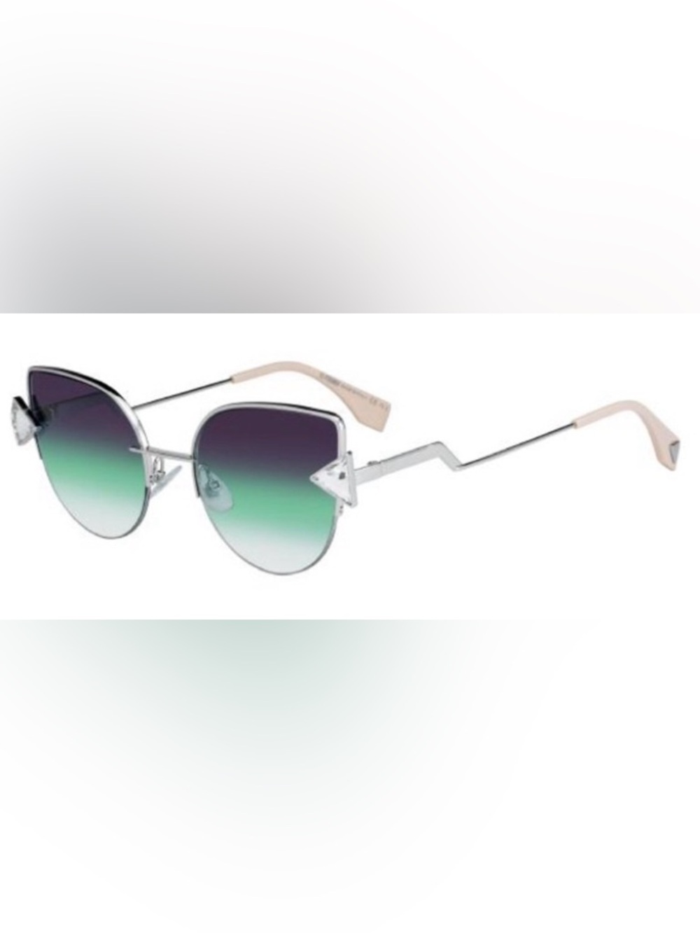 Fendi Silver Frame Sunglasses with Green to Purple Gradient Lenses
